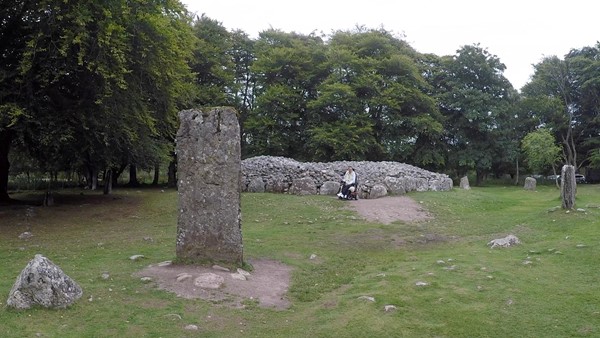 Clava Cairns and a standing stone