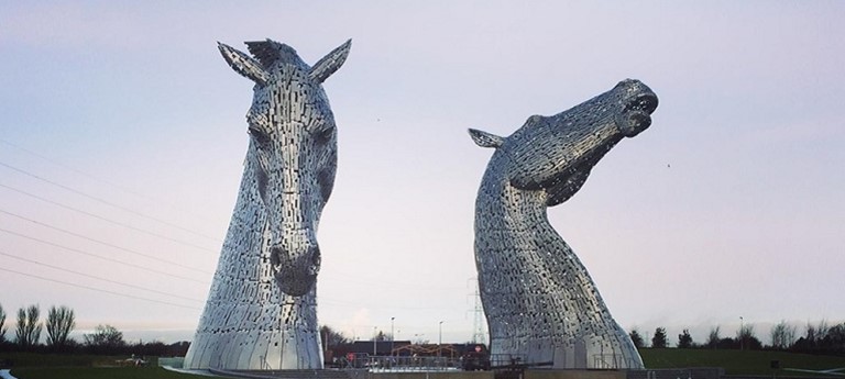 A photo of the Kelpies.