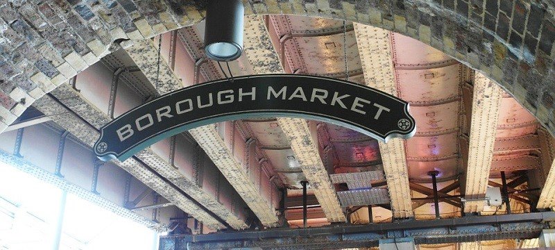 A picture of the Borough Market sign.