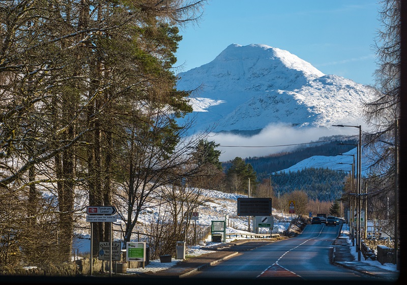 Photo of Tyndrum in the snow.
