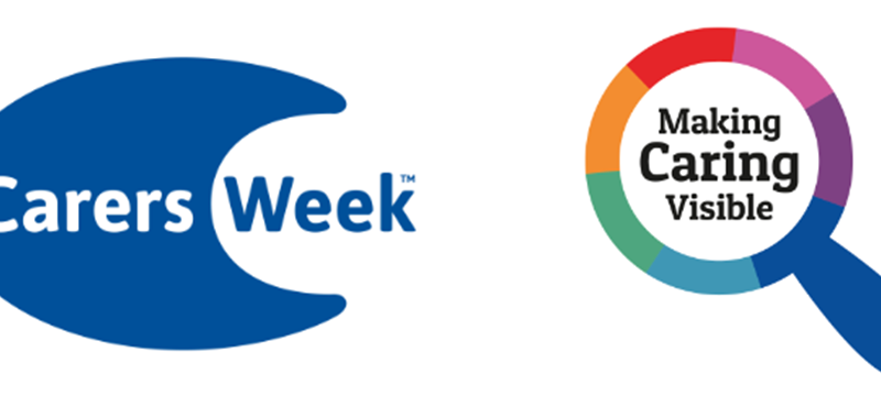 Carers Week logo and the Making Carers Visible icon