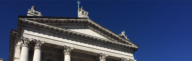 A photo of the roof of the tate Britain 