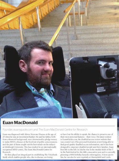 A photo of Euan's page in the magazine