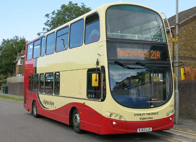 A photo of a double decker bus.