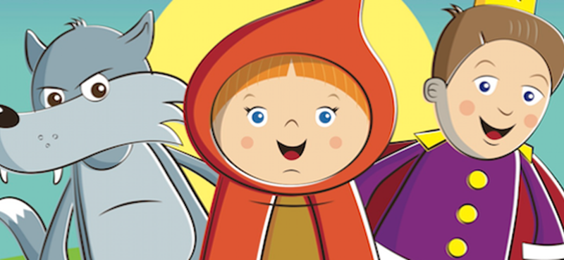 Cartoon image of fairytale characters.