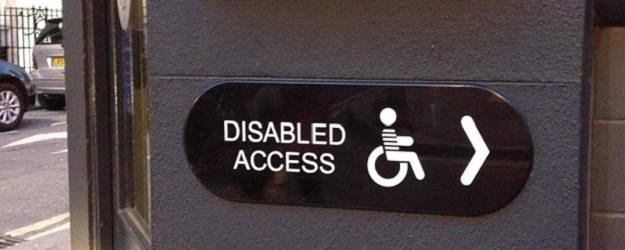 Photo of disabled access signage.
