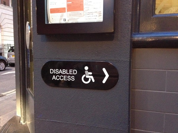 Picture of Pizza Express - Dean Street Soho - Disabled Access Sign