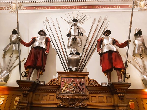 A selection of armour in the Livery Hall