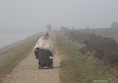 Misty Morning on the sea wall in my power chair