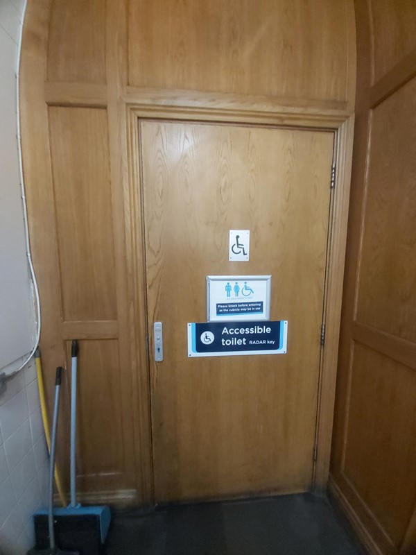 Accessible toilet door