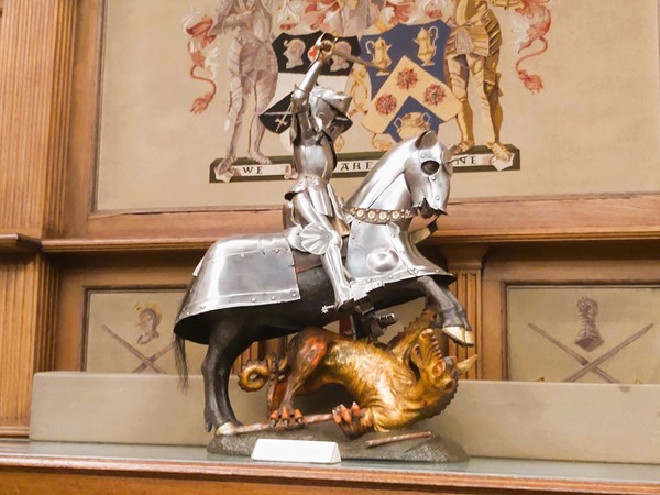 George and the Dragon statue in the Livery Hall
