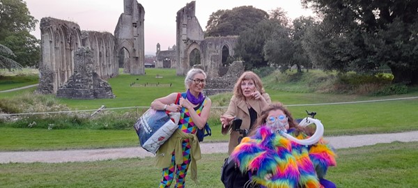 Picture of the reviewer at Glastonbury Abbey
