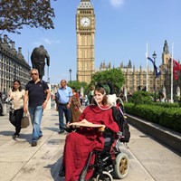 wheelchair user in front of Big Ben London