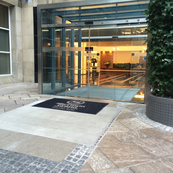 The main entrance to the hotel