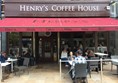 Photo of the exterior of Henry's coffee house.