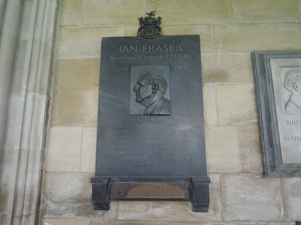 Ian Fraser memorial with braille inscription