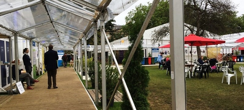 Photo of pathways at Edinburgh International Book Festival.