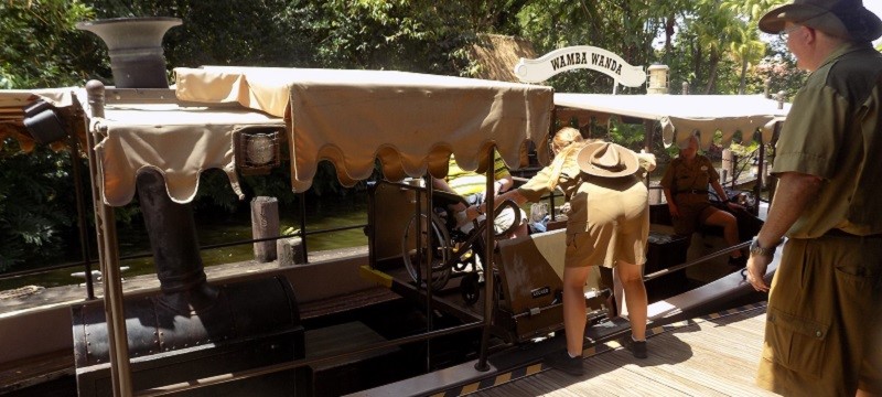 Photo of Neil accessing the Jungle Cruise.