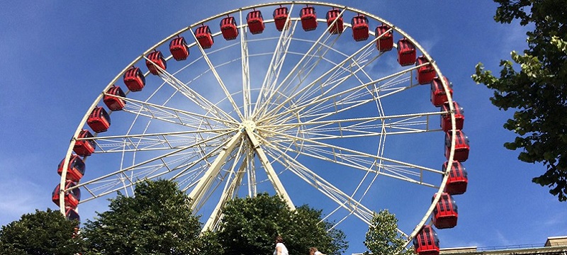 Photo of a ferris wheel in Princes Street Gardens.