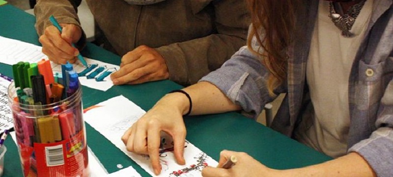 Photo of people doing typography.