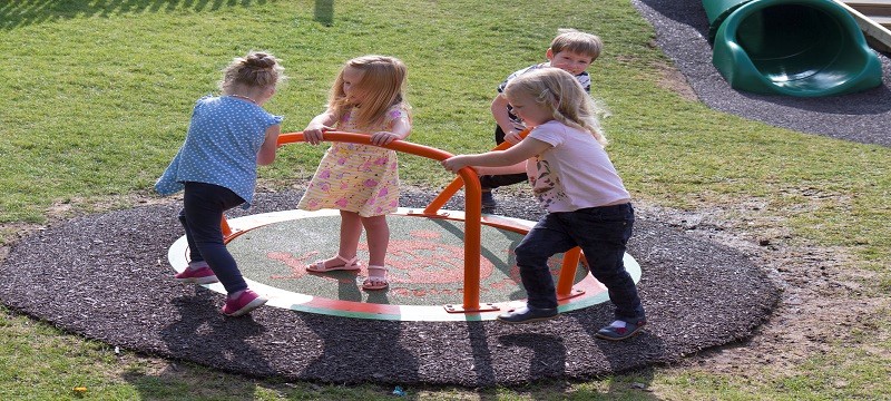 Photo of a wheelchair accessible roundabout.