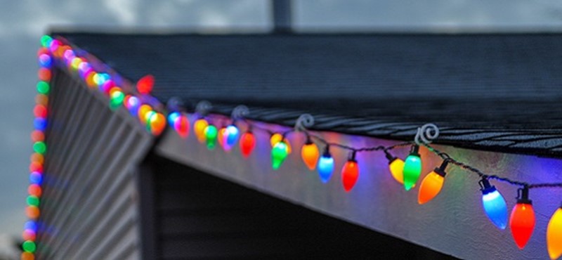 Photo of Christmas lights.