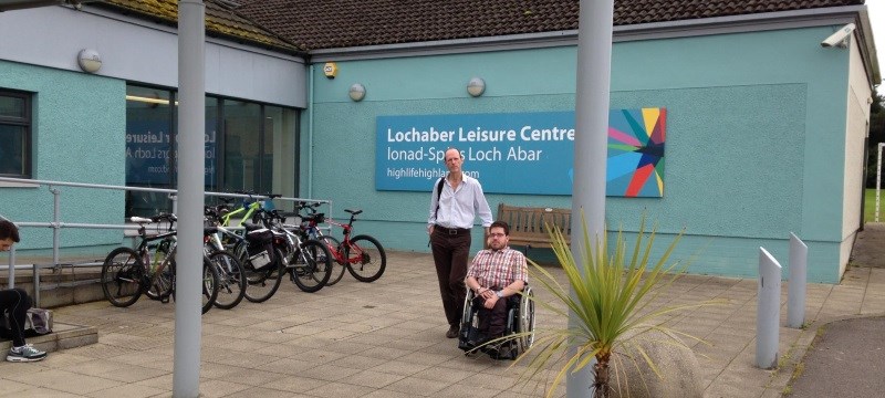 Photo of a reviewer outside Lochaber Leisure Centre.