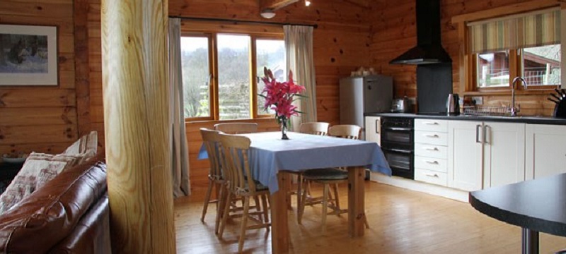 Photo of the kitchen in a Lake District Disabled Holiday lodge.