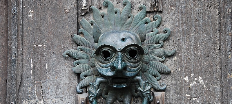 Photo of a door knocker at Durham Cathedral.