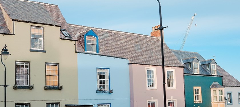 Photo of colourful houses in Durham.