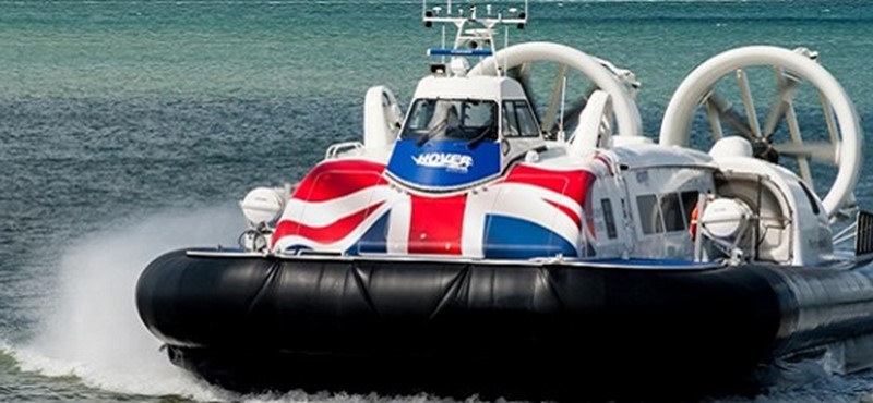 Photo of a Hovertravel hovercraft.