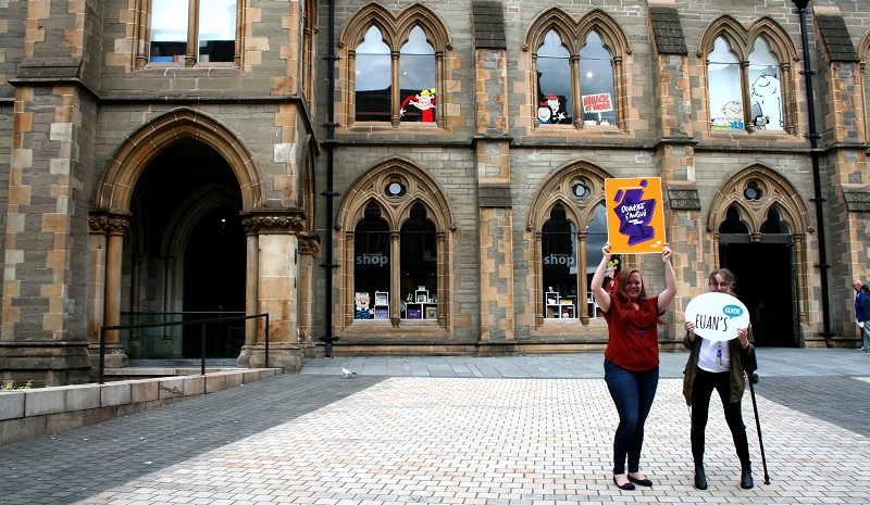 Photo of Hannah and Becca at the McManus.