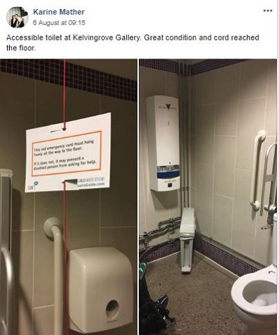Screenshot of Karine's post showing her red cord card.