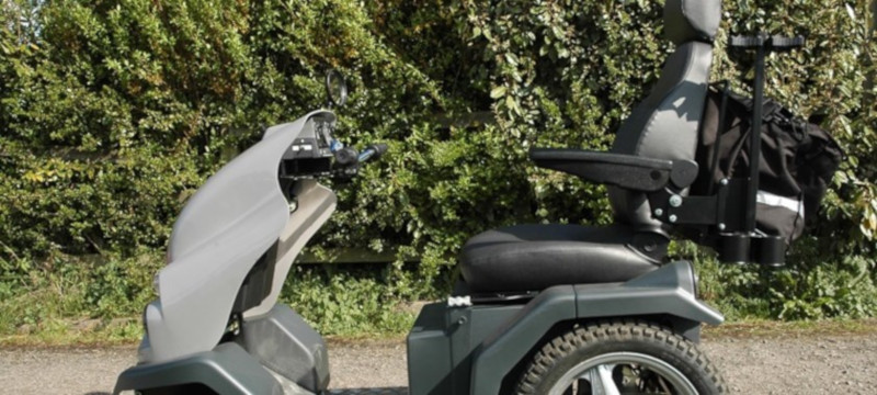 Photo of a tramper off-road power chair at Shipley Park.