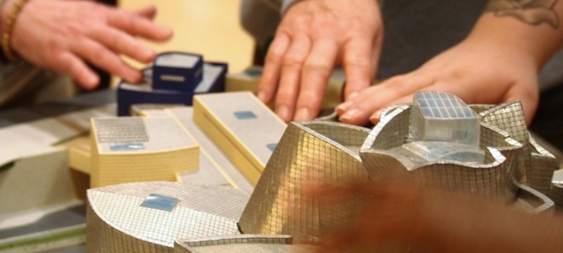 Photo of tactile exhibits at the Guggenheim museum.