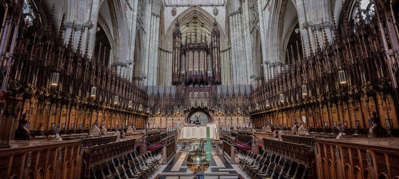 Photo of York Minster showing the Grand Organ.