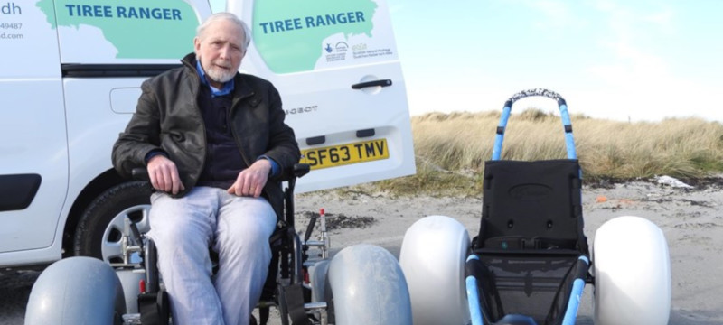 Photo of a man using a Tiree Ranger wheelchair.