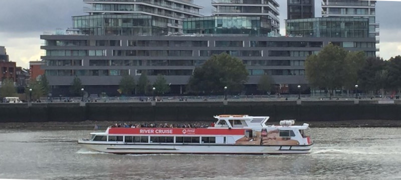 Photo of a London Eye River Cruise boat on the Thames.