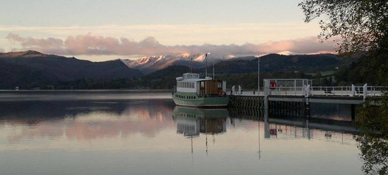 Photo of a steamer on Ullswater, Cumbria.