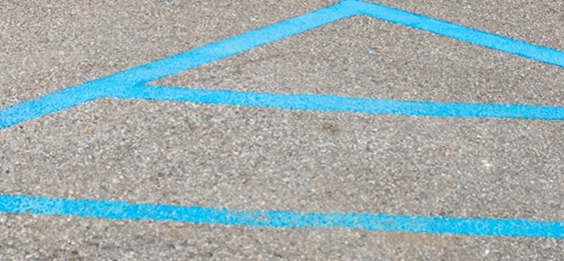 Photo of lines painted on the ground.
