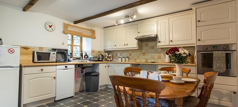 Photo of the kitchen in Todsworthy Farm Holidays.