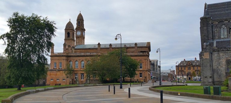 A photo of a Paisley town hall.