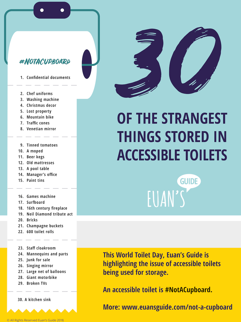 Infographic summarising the strangest things found in accessible loos.