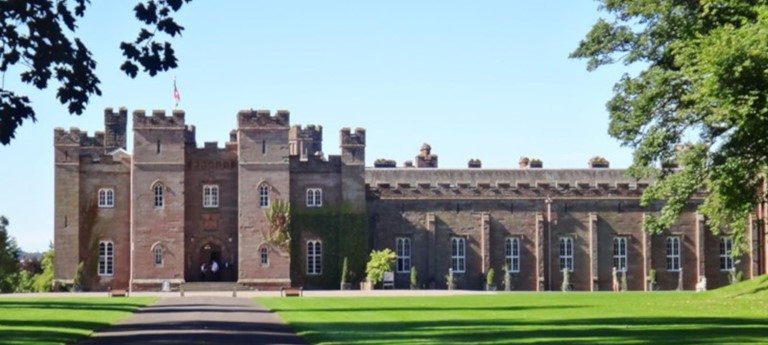 Photo of Scone Palace from the outside.