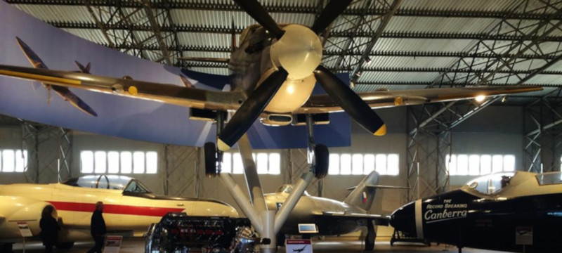 Photo of aircraft on display at the Museum of Flight.