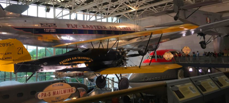 Photo of aircraft on display at the Smithsonian Air and Space Museum.