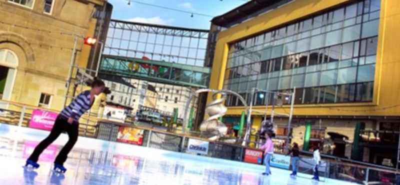 Photo of skaters at the Centre for Life, Newcastle.