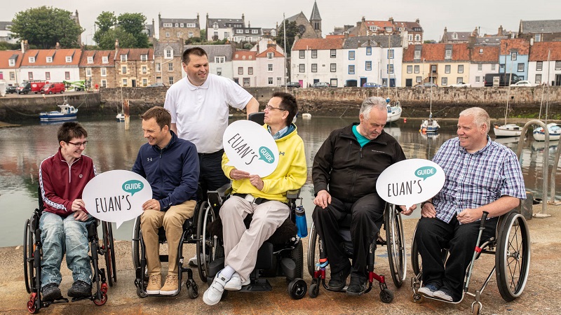 Photo of Paul in Fife with Euan's Guide Ambassadors.