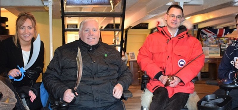 Photo of Euan's Guide Ambassadors on board HMS Unicorn.