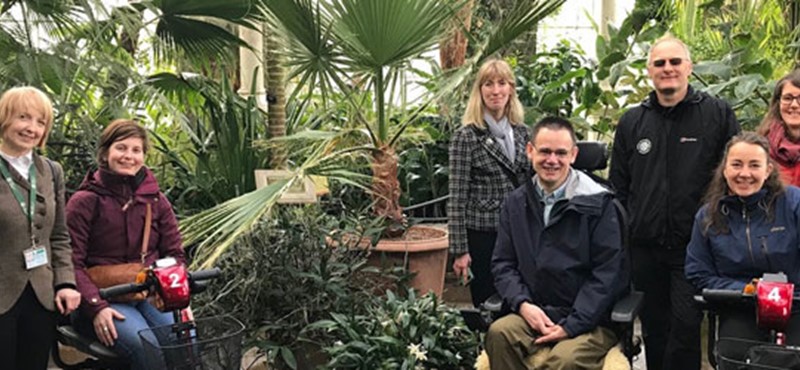 Representatives from Rabbie's Tours, Royal Botanic Garden Edinburgh, WeTravel2, Raving Scotland, Euan's Guide, HandiTours and VisitScotland at the Royal Botanic Garden in Edinburgh.